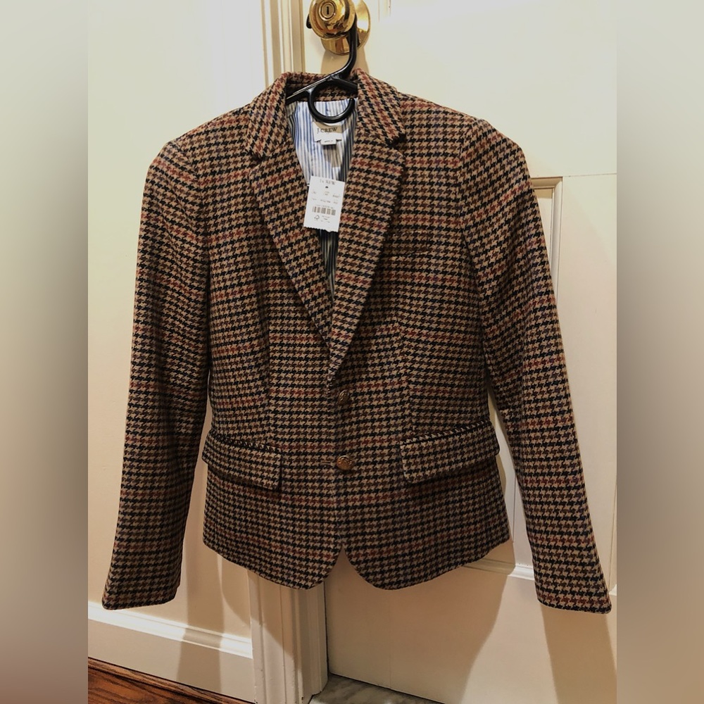 Jcrew factory Wool-blend schoolboy blazer in houndstooth